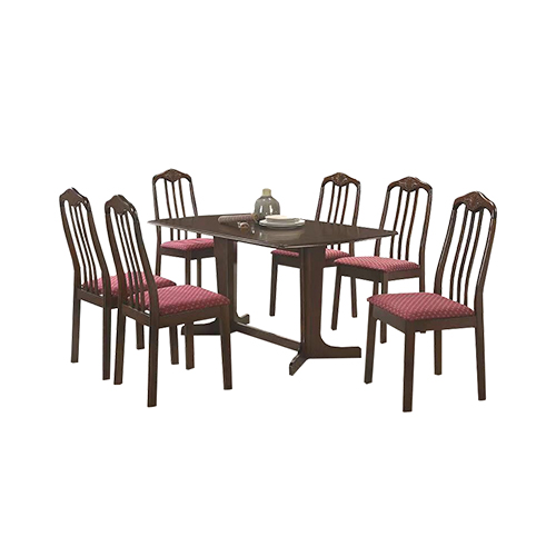 SDT AST/CUSHION RED DINING SET (1+6)